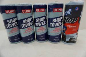 lot 120 image: Uline Shop Towels - 5 packages unopened