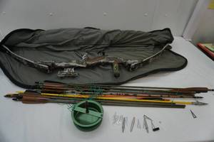 lot 208 image: Compound Bow and arrows with case