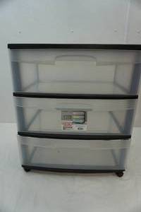 lot 211 image: 3 drawer storage cart on wheels