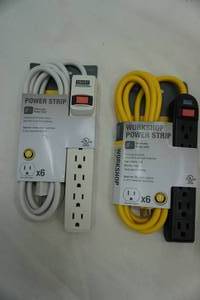 lot 239 image: NEW Smart Electrician 6 outlet grounded power strips.