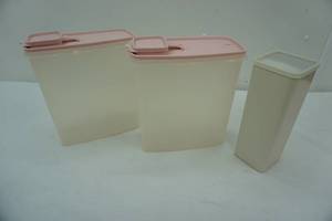 lot 364 image: Tupperware cereal keepers and cheese keeper