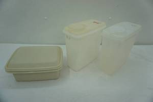 lot 382 image: Tupperware ice cream keeper and pitchercereal keepers