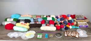 lot 87 image: Lot of Craft Items - Yarn - Safety Pins - Knitting Needle & More