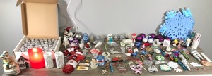 lot 91 image: Lot of Christmas Items plus Ornament Organizer