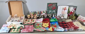lot 93 image: Lot of Christmas Items - Homco Figurines - Elf on the Shelf - Grinch Stockings - Ornaments & More