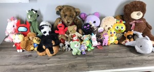 lot 109 image: Lot of Stuff Animals - Elmo - Beanie Babies - My Little Pony - Minecraft & More