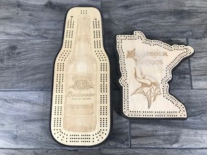 lot 112 image: Minnesota Vikings and Budweiser Cribbage Boards