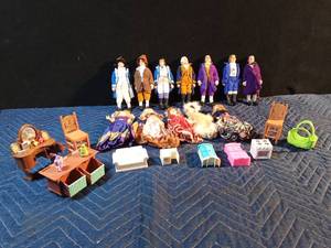 lot 202 image: Vintage dolls and doll house furniture