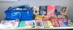 lot 368 image: Large IKEA Bag Full of Pattern Guides  Crafty Design Books  Decorating and More
