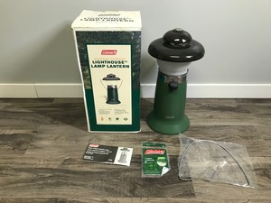 lot 391 image: Coleman Outdoor Propane Lighthouse Lamp Lantern - Never Been Used