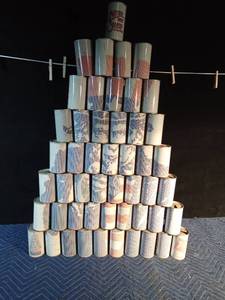 lot 248 image: 1976 Complete set of 7UP state cans displaying Uncle Sam when stacked