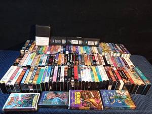 lot 294 image: Tote and box of VHSs