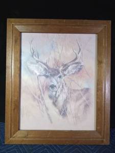 lot 326 image: Framed deer print