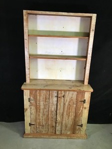lot 3 image: Vintage Wood Kitchen Hutch