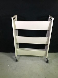 lot 4 image: Metal Rolling Library Book Cart