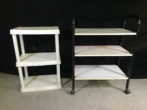 lot 11 image: Plastic Shelf and 3 Tier Rolling Cart