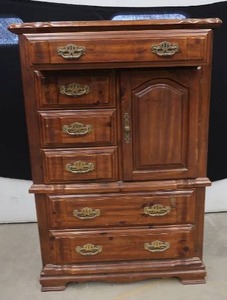 lot 2 image: MULTI DRAWER WOODEN DRESSER