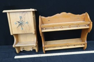 lot 98 image: 2 WOODEN SHELVES