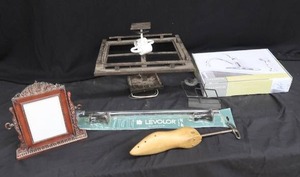lot 103 image: KITCHEN FAUCET AND METAL LAMP