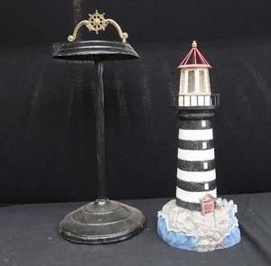 lot 110 image: SOLAR LIGHTED LIGHTHOUSE - VINTAGE STANDING ASH TRAY