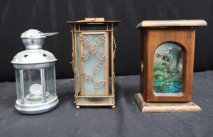 lot 120 image: 3 VINTAGE CANDLE HOLDERS