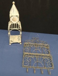lot A27 image: METAL FRAME CLOCKHOUSE  METAL FOLDER HOLDERSHELF