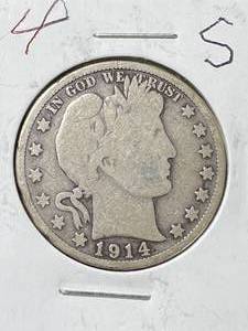 1914-S US BARBER HALF DOLLAR