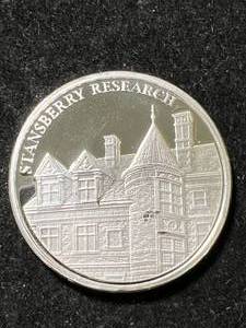1 TROY OZ .999 FINE SILVER STANSBERRY RESEARCH ROUND