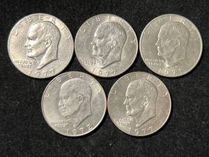 GROUP OF 5 US EISENHOWER DOLLARS