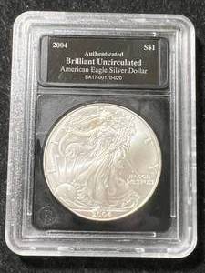 2004 AMERICAN SILVER EAGLE SLABBED BU