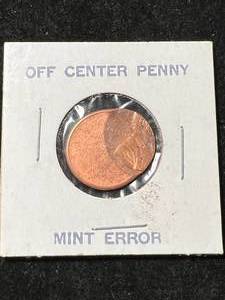 US MINT ERROR OFF CENTERED PENNY