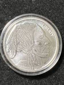 1 TROY OZ .999 FINE SILVER BUFFALO INDIAN ROUND IN AIRTITE