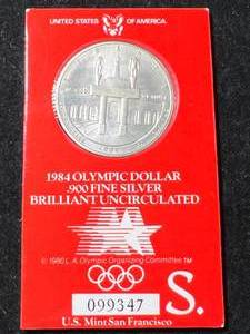 1984 US OLYMPIC SILVER DOLLAR BU
