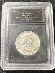 1961 US FRANKLIN HALF DOLLAR SLABBED VG