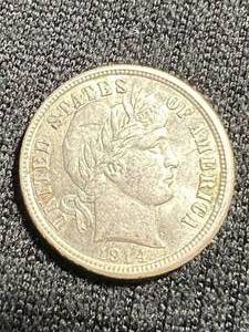 1914-D US BARBER DIME UNC