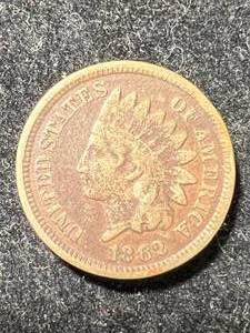 1862 US INDIAN HEAD CENT VG