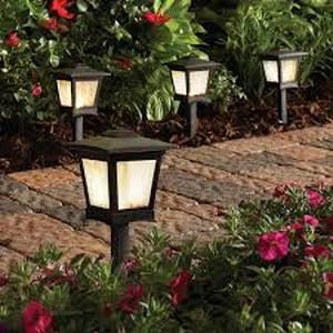 lot 4 image: Hampton Bay Miramar 28 Lumen Low Voltage Black Integrated LED Outdoor Landscape Path Light Kit (6-Pack)  Customer Returns See Pictures