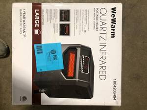 lot 8 image: WeWarm Electric 6 Element Infrared Space Heater Black Plastic   Customer Returns See Pictures