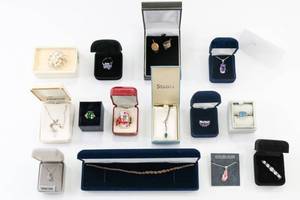 lot 14 image: Boxed Sterling Jewelry Lot of Necklaces and Rings