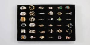 lot 6 image: Costume Jewelry Ring Lot of 36 Rings Vintage & Modern