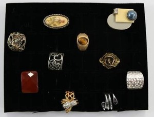 Costume Jewelry Ring Lot of 10 Rings Vintage & Modern