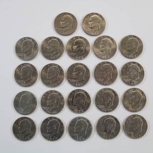lot 55 image: Eisenhower Dollar Coin Lot of 22