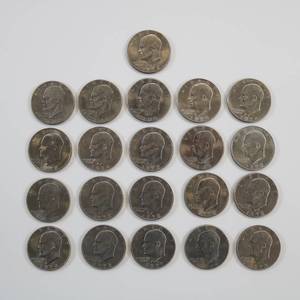 lot 54 image: Eisenhower Dollar Coin Lot of 21