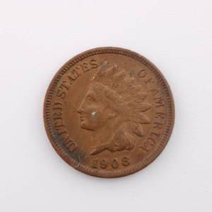 lot 36 image: 1908 Indian Head Penny