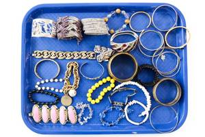lot 29 image: Costume Jewelry Lot of Cuffs, Links and Bangles