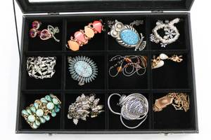 lot 86 image: Costume Jewelry Lot of Earrings, Necklaces and Cuffs.