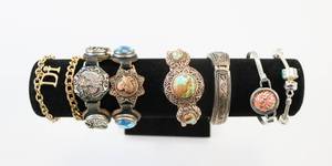 lot 77 image: Costume Jewelry Lot - Cuffs, Bracelets, Bangles