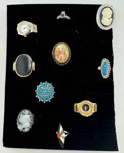 lot 111 image: Costume Jewelry Ring Lot of 10 Vintage & Modern