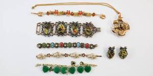 lot 96 image: Costume Jewelry Lot of Necklace, Cuffs and Earrings