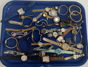 lot 160 image: Ladies Wristwatch Lot Vintage & Modern Parts Repair AS IS Lot